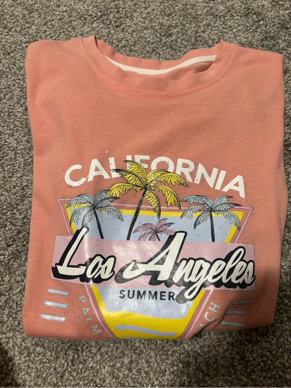 Mens Los Angeles Graphic Tee - Coral Pink
